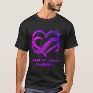 Purple Heart Hope Love Faith Pancreatic Cancer Awa T-Shirt