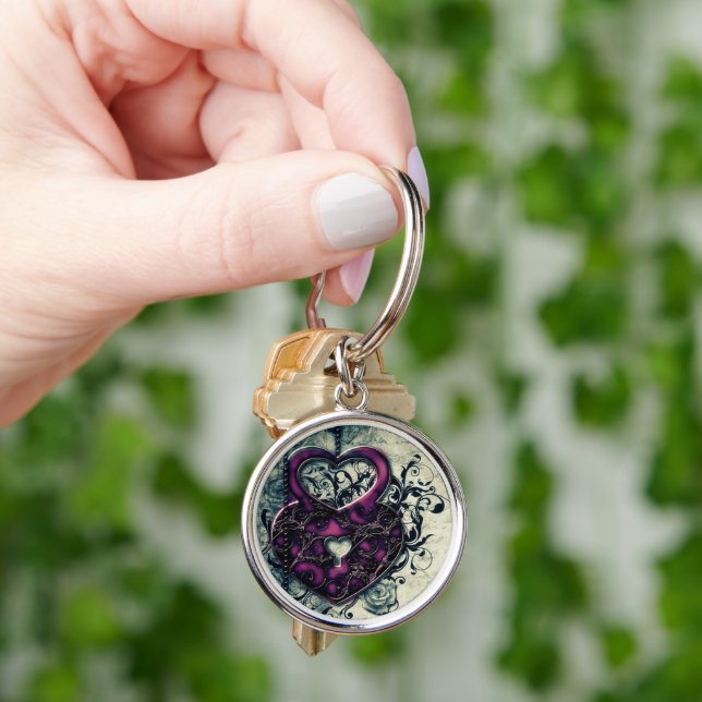 Purple Heart Key Keychain (Hand)