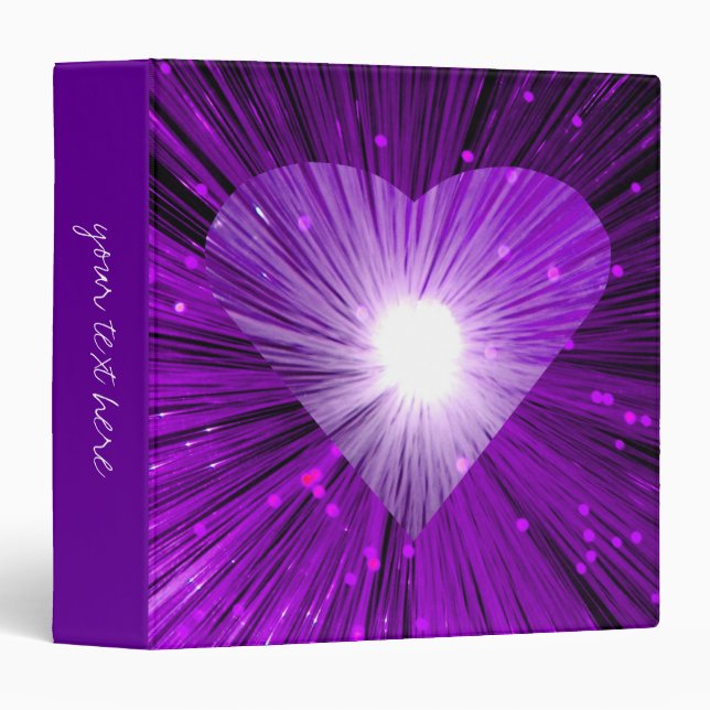 Purple Heart large 'Your Text' Binder (Front/Spine)