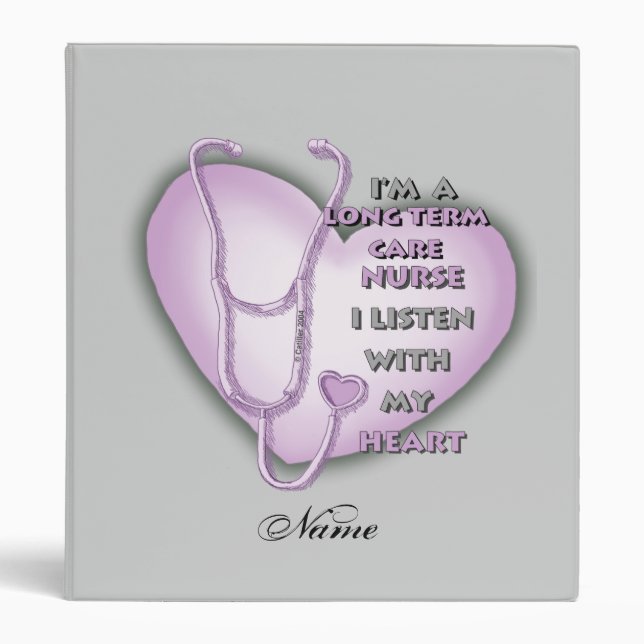 Purple Heart Long Term Care Nurse 3 Ring Binder (Front)
