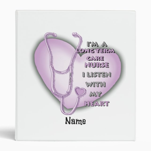 Purple Heart Long Term Care Nurse 3 Ring Binder (Front)