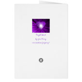 Purple Heart 'Love' greetings card (Back)