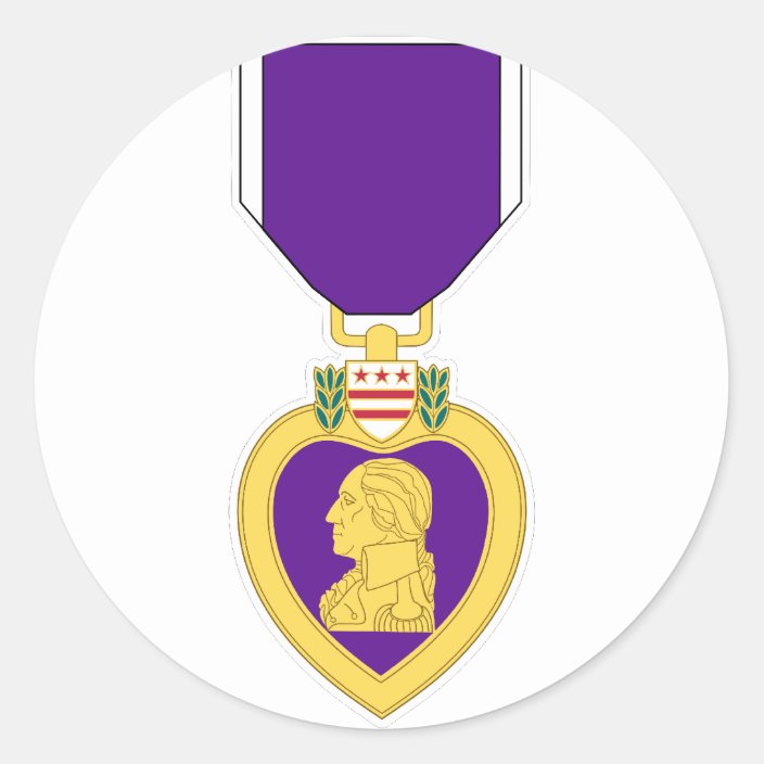 Purple Heart Medal Classic Round Sticker | Zazzle.com