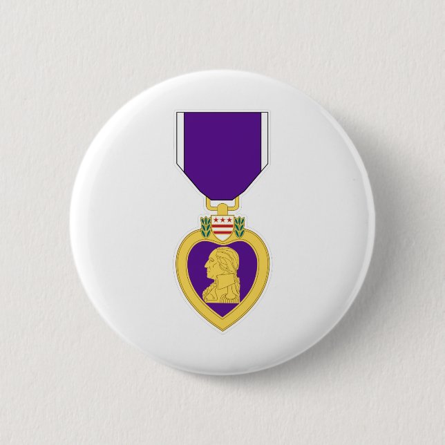 Purple Heart Medal Pinback Button (Front)