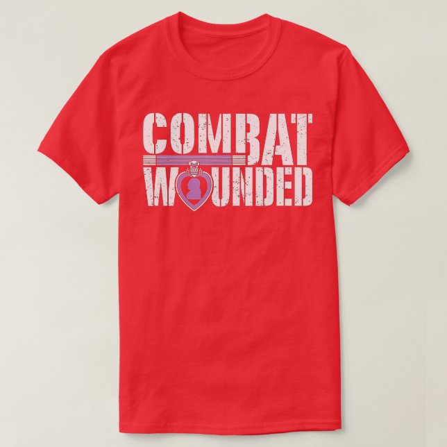 Purple Heart Military Veteran   Combat Wounded Sol T-Shirt (Design Front)