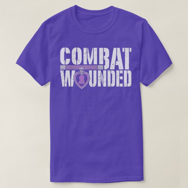 Purple Heart Military Veteran   Combat Wounded Sol T-Shirt (Design Front)
