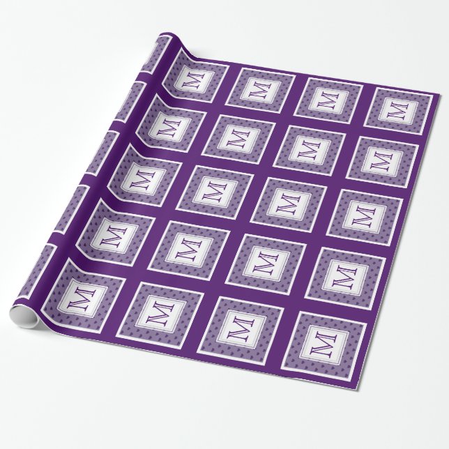 Purple Heart: Monogram Wrapping Paper (Unrolled)