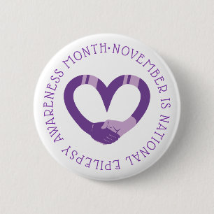 Purple Heart National Epilepsy Awareness Month Button