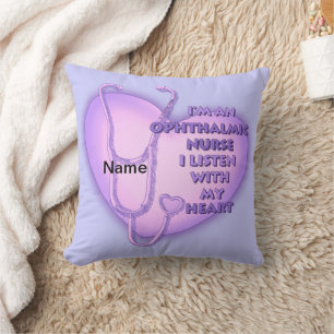 Purple Heart Ophthalmic Nurse Throw Pillow