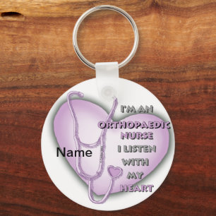 Purple Heart Orthopedic Nurse Keychain