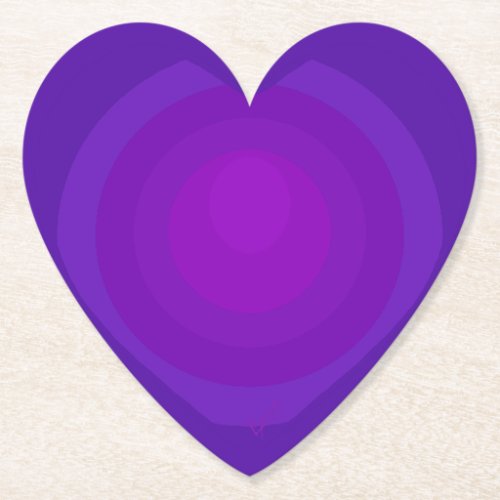 Purple heart paper coaster