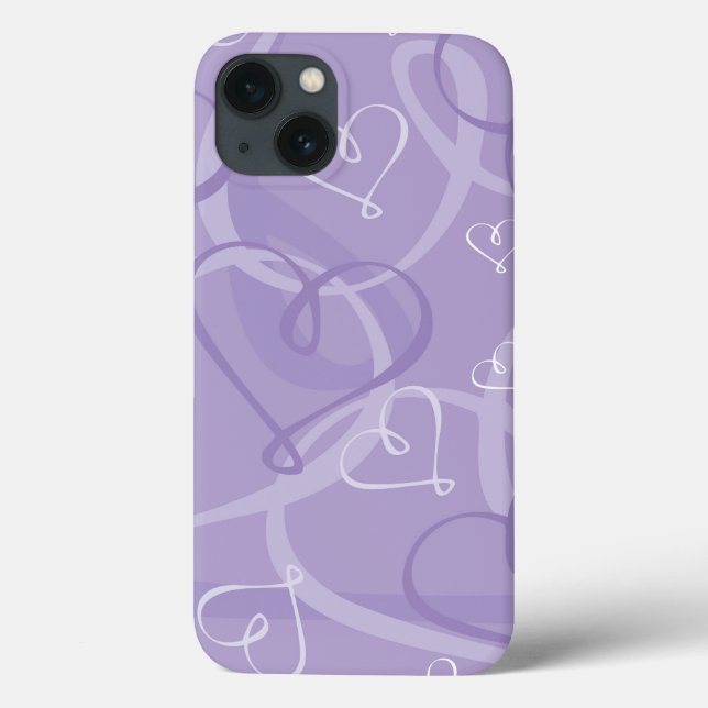Purple heart pattern Case-Mate iPhone case (Back)