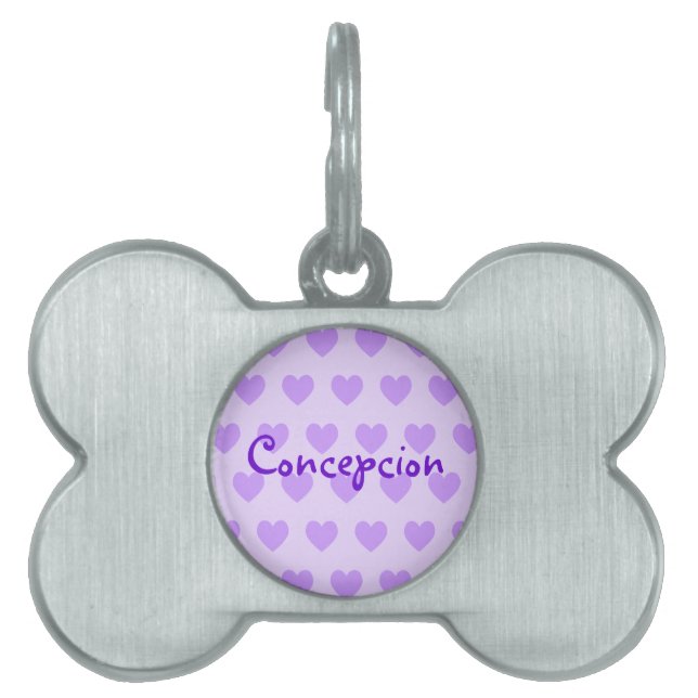 Purple Heart Pattern Pet Tag (Front)