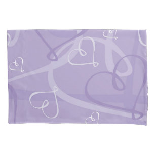 Purple heart pattern pillowcase