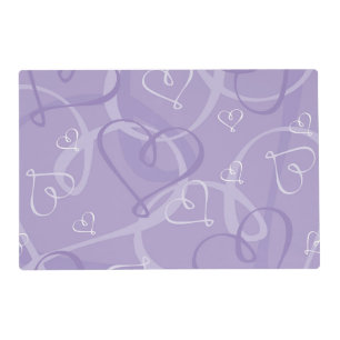 Purple heart pattern placemat