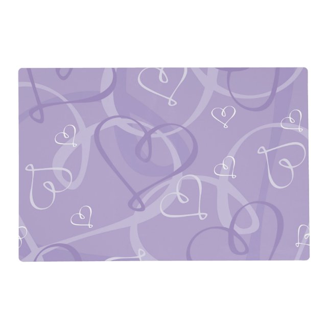 Purple heart pattern placemat (Back)