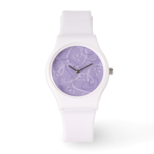 Purple heart pattern watch (Front)
