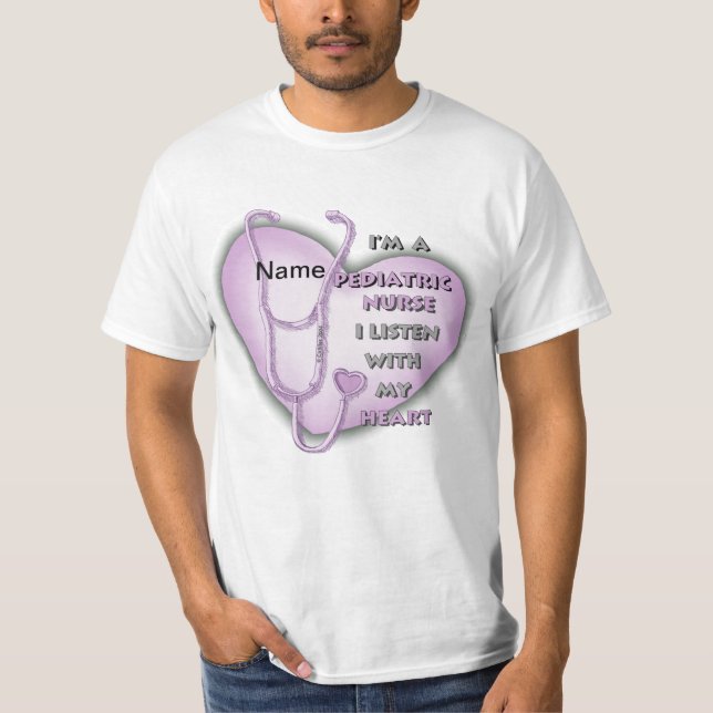Purple Heart Pediatric Nurse T-Shirt (Front)