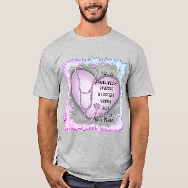 Purple Heart Pediatric Nurse T-Shirt (Front)