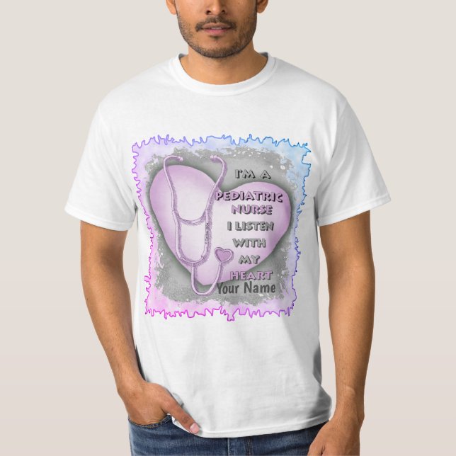 Purple Heart Pediatric Nurse T-Shirt (Front)