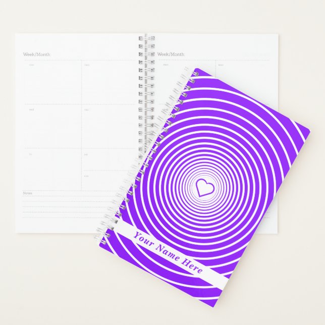 Purple Heart Planner Custom Text and Colors (Display)