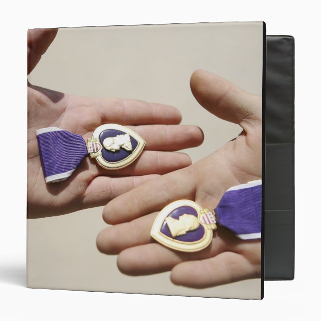 Purple Heart recipients display their medals Binder (Front/Inside)