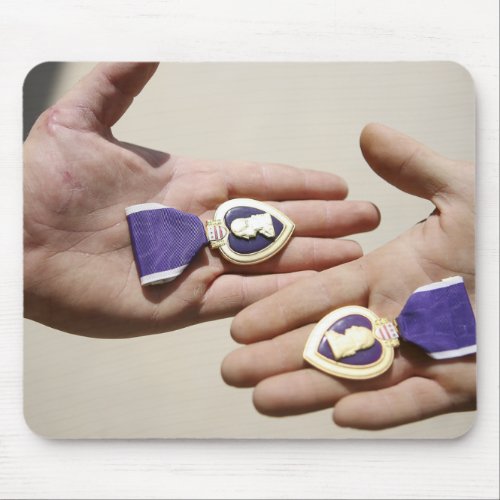 Purple Heart recipients display their medals Mouse Pad