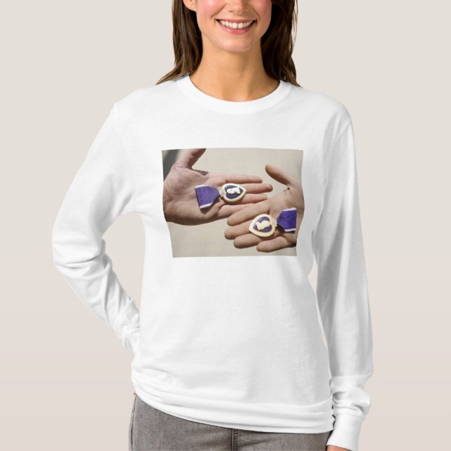 Purple Heart recipients display their medals T-Shirt (Front)