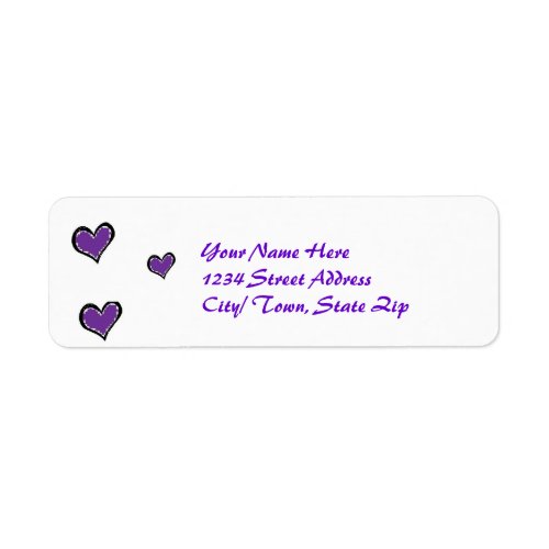 purple heart return address labels