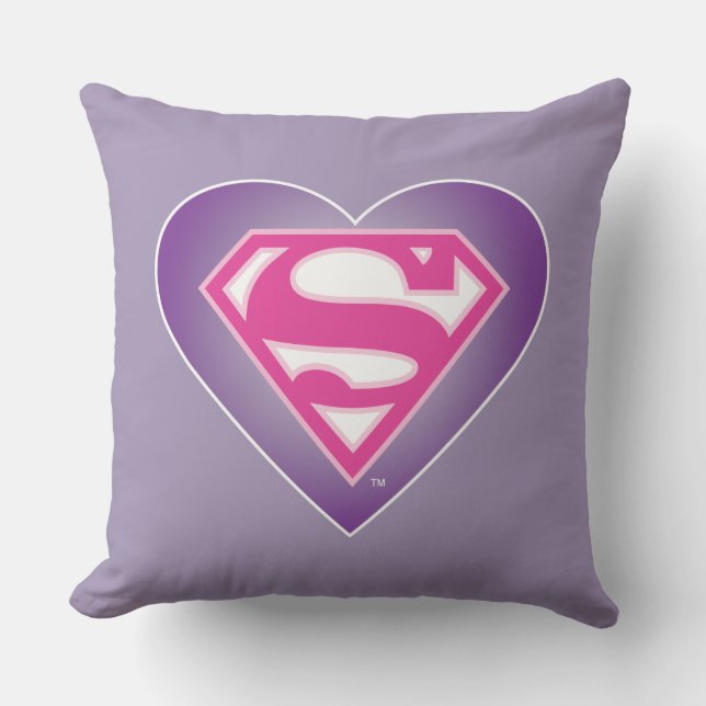 Purple Heart S-Shield Throw Pillow (Front)