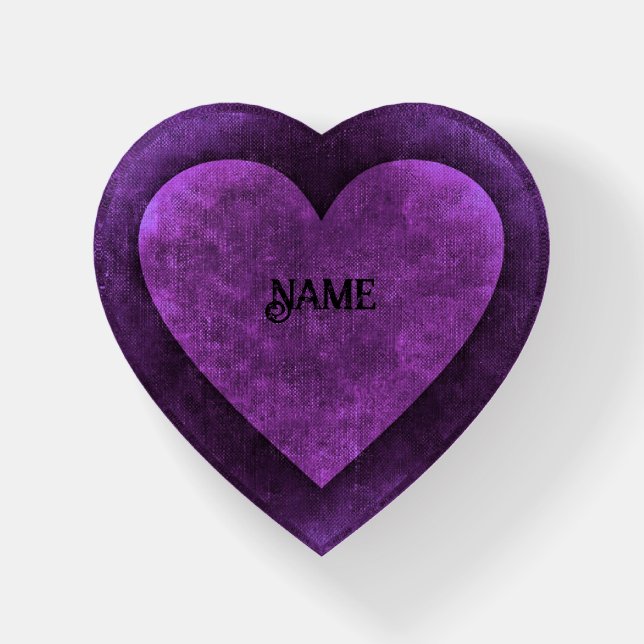 Purple Heart shaped paper weight- HAMbyWG Paperweight (Front)