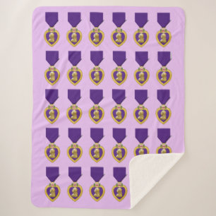PURPLE HEART SHERPA BLANKET