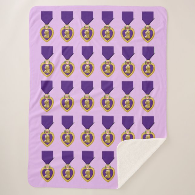 PURPLE HEART SHERPA BLANKET (Front)