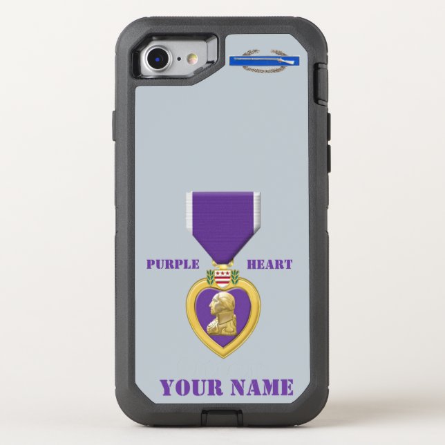 PURPLE HEART (Silver Bkg) Otterbox iPhone Case (Back)