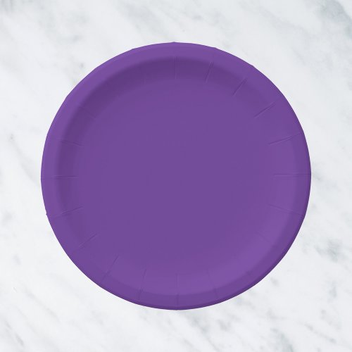 Purple Heart Solid Color Paper Plates