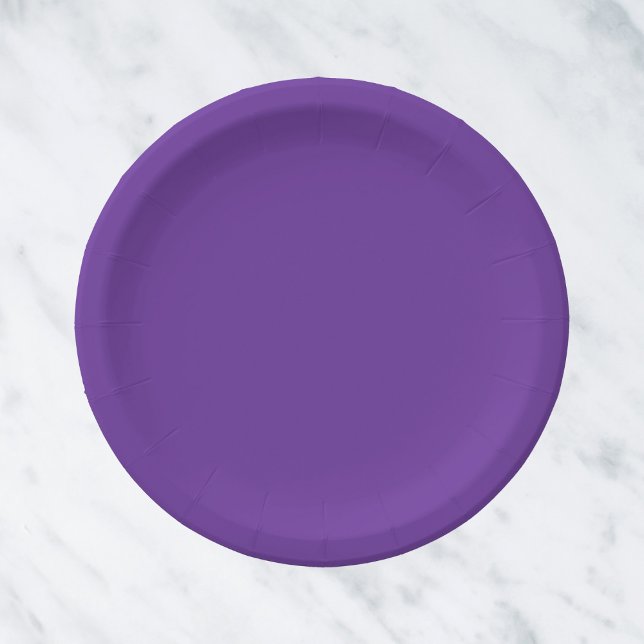 Purple Heart Solid Color Paper Plates (Creator Uploaded)