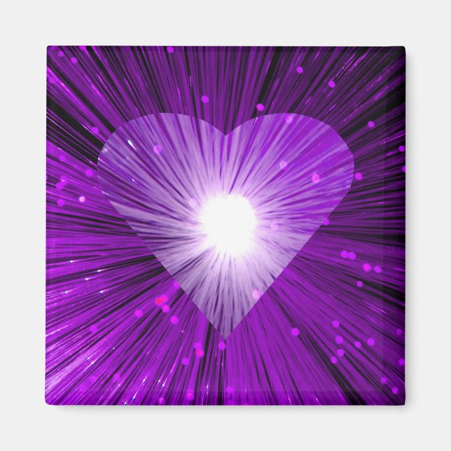Purple Heart square fridge magnet (Front)