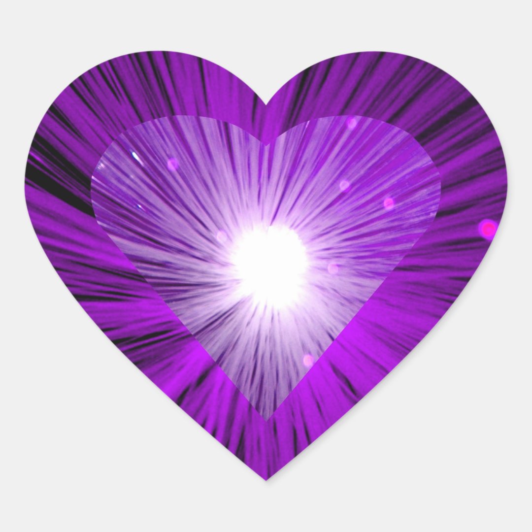 Purple Heart sticker heart shape Zazzle