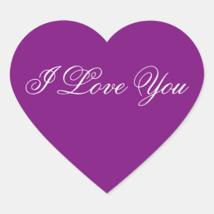 Purple Heart Sticker - I Love You