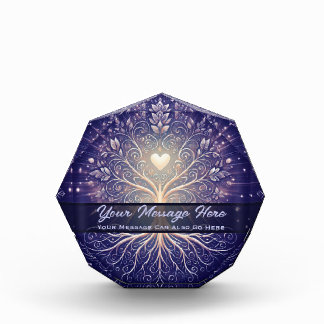 Purple Heart Tree of Life Acrylic Award