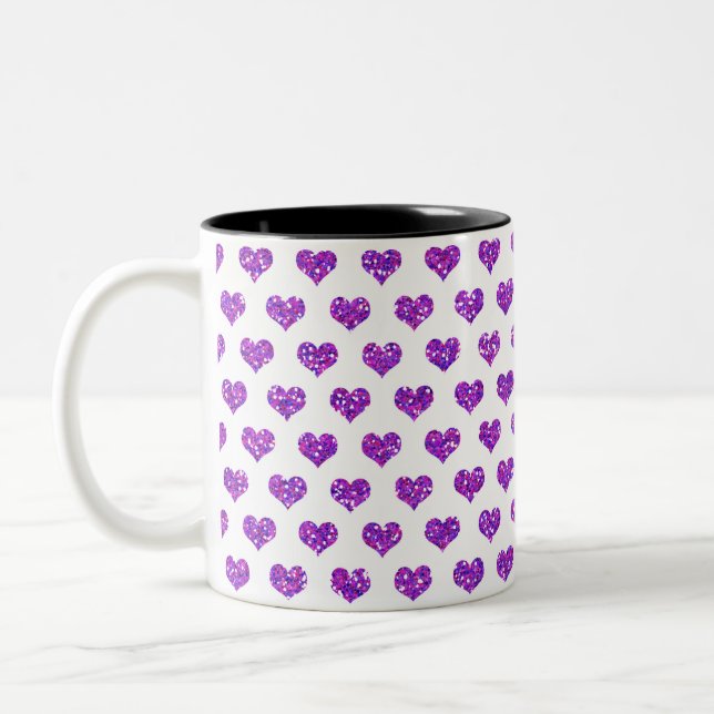 Purple Heart Two-Tone Coffee Mug (Left)