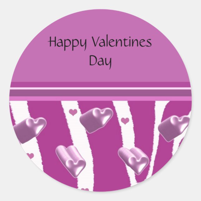 Purple Heart Valentines Day Classic Round Sticker (Front)