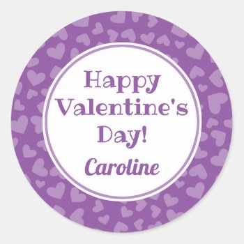 Purple Heart Valentine's Day Sticker by NoteworthyPrintables at Zazzle