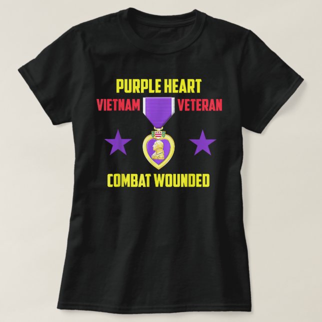 Purple Heart Vietnam Veteran  T-Shirt (Design Front)