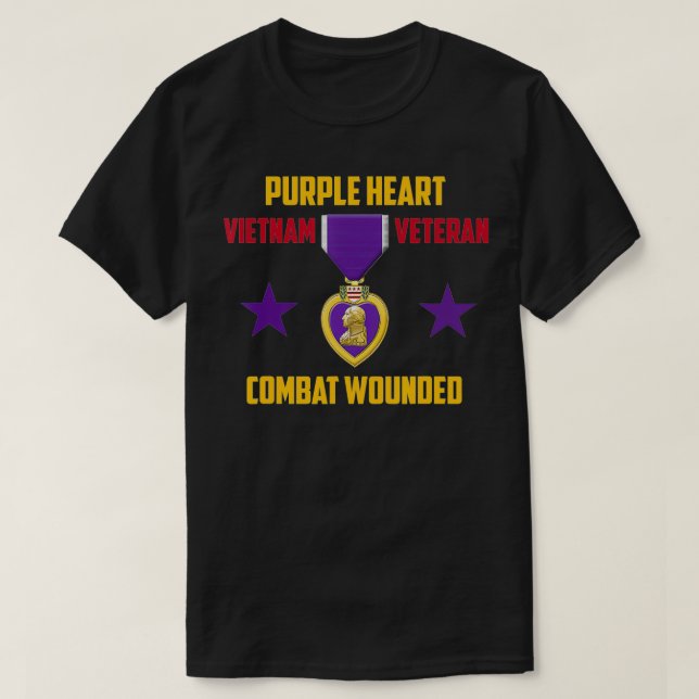 Purple Heart Vietnam Veteran  T-Shirt (Design Front)
