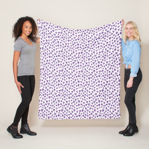 Purple Heart watercolor Fleece Blanket