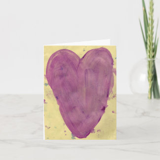 Purple Heart Watercolor Note Card