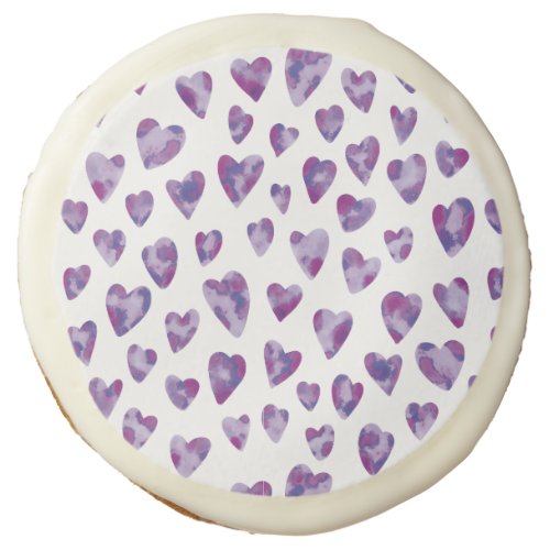 Purple Heart watercolor Sugar Cookie