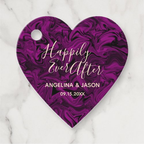 Purple Heart Wedding Favor Tags