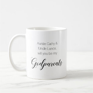 Purple Heart Will You Be My Godparents Proposal Coffee Mug